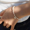 Mother-of-Pearl Initial Colorful Zircon Beaded Bracelet - floysun