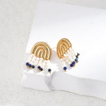 Mother-of-pearl Lapis Lazuli Tassel Earrings - floysun