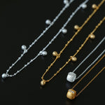 Multi Dangling Bean Pendant Adjustable Necklace - floysun