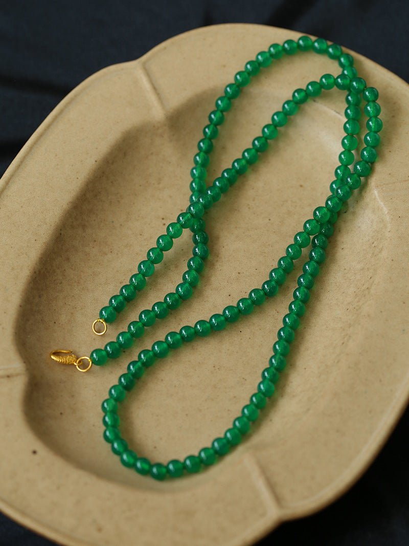 Multi-element Green Onyx Long Detachable Necklace - floysun