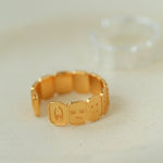 Multi Emotion Square Panel Open Adjustable Ring - floysun
