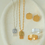 Multi Emotion Square Panel Open Adjustable Ring - floysun