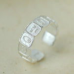 Multi Emotion Square Panel Open Adjustable Ring - floysun