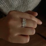 Multi Emotion Square Panel Open Adjustable Ring - floysun