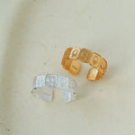 Multi Emotion Square Panel Open Adjustable Ring - floysun