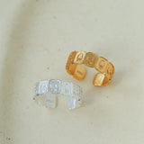 Multi Emotion Square Panel Open Adjustable Ring - floysun