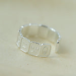 Multi Emotion Square Panel Open Adjustable Ring - floysun