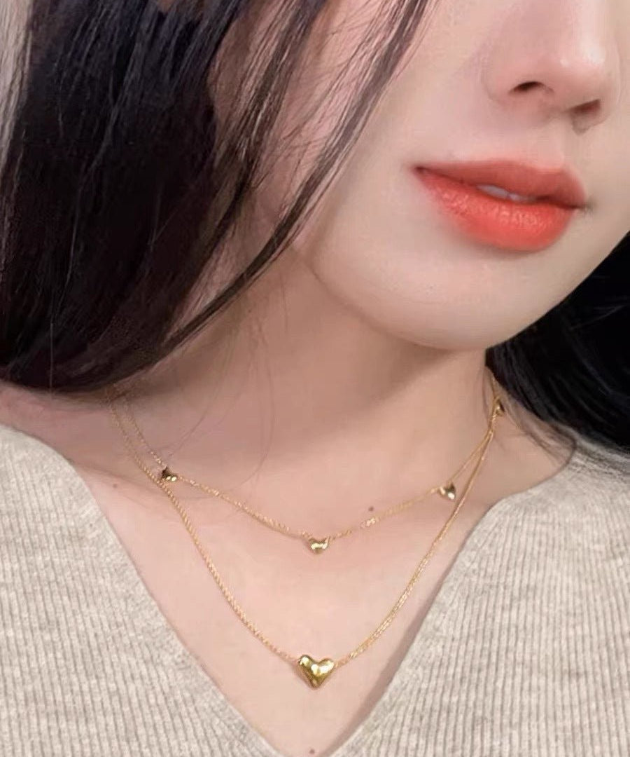Multi - Heart Station Necklace - floysun