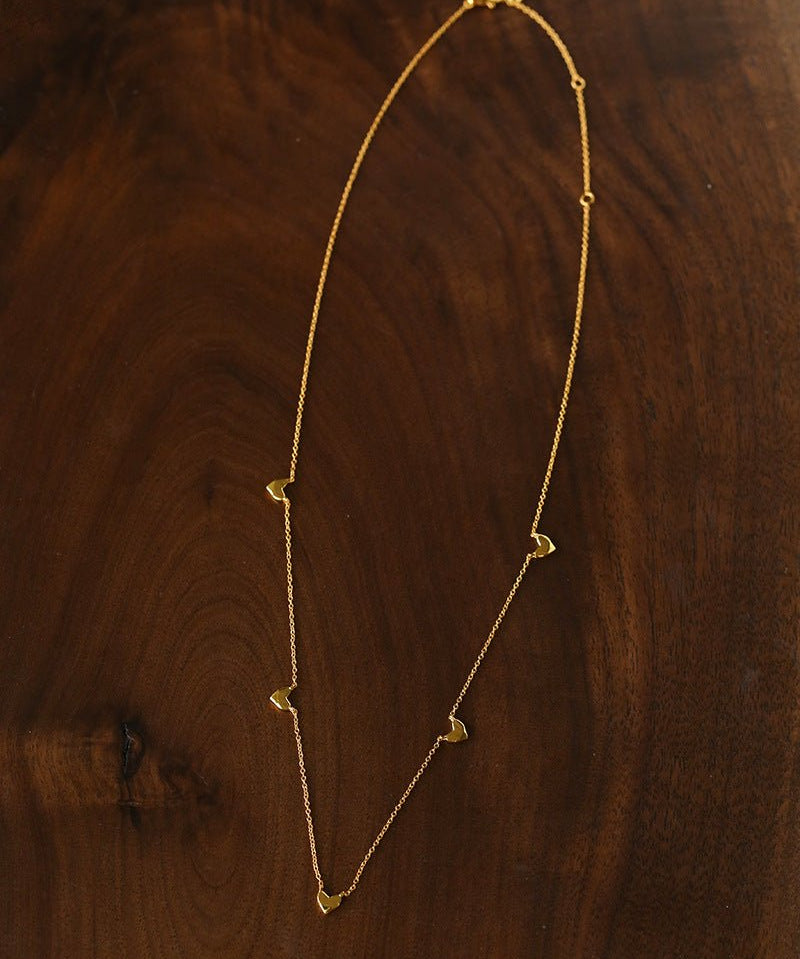 Multi - Heart Station Necklace - floysun