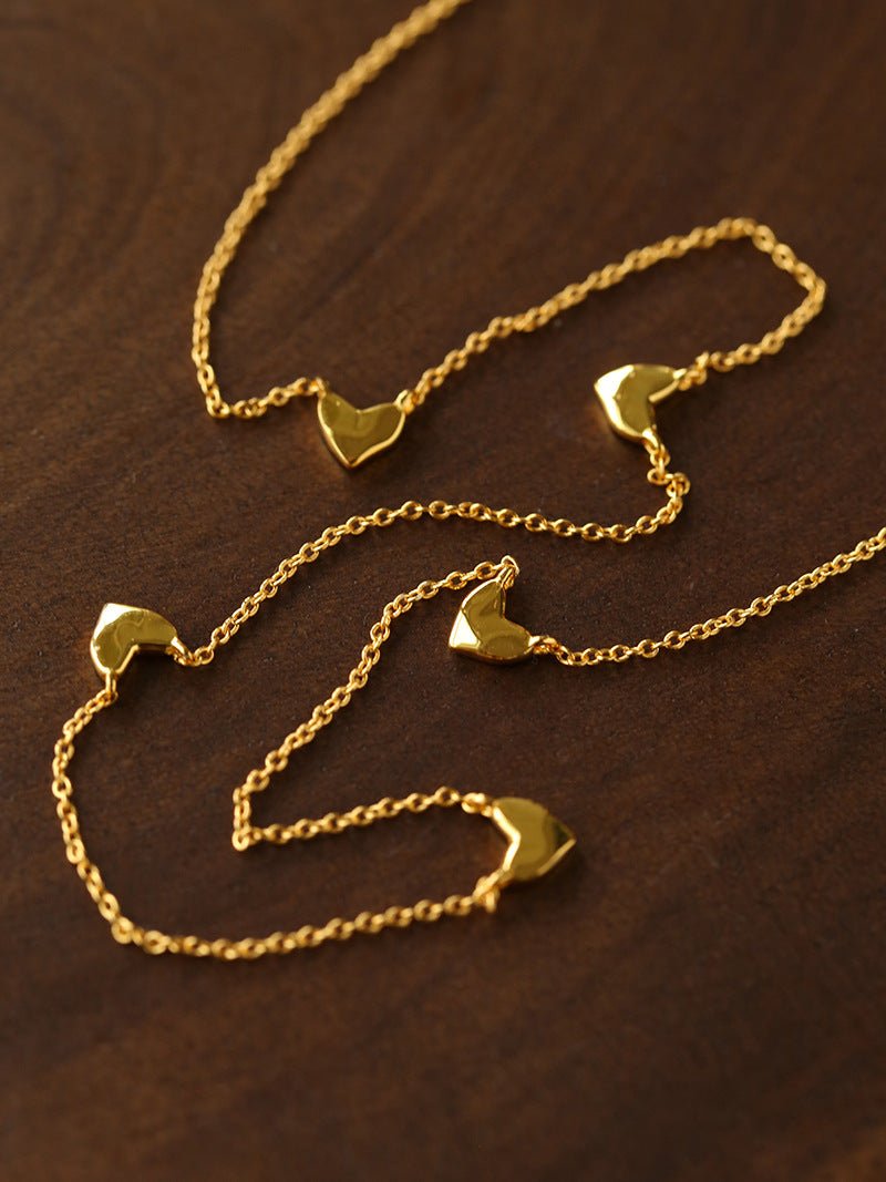 Multi - Heart Station Necklace - floysun