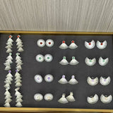 Multi - layer Fan - shaped Natural Stone Earrings - floysun