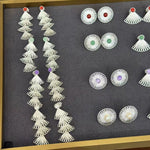 Multi - layer Fan - shaped Natural Stone Earrings - floysun
