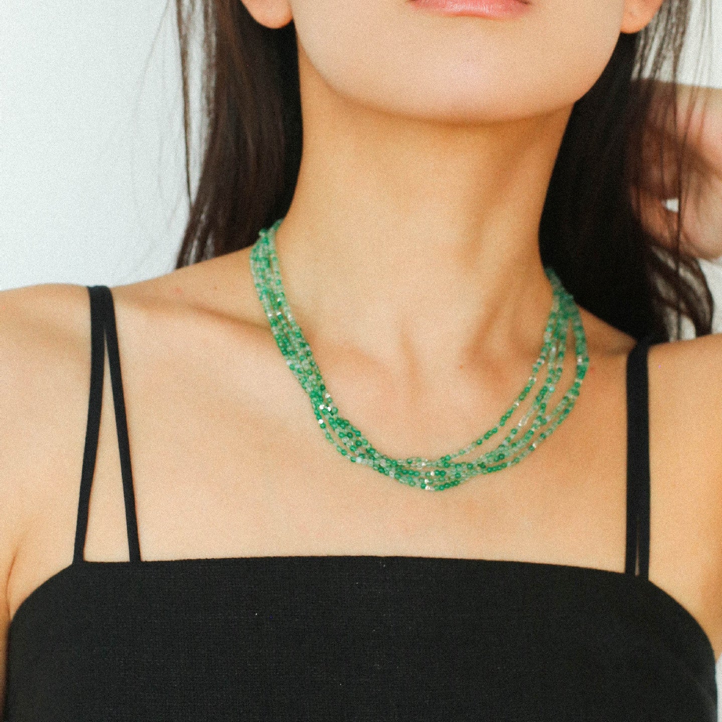 Multi - Layered Mixed Green Agate Beaded Necklace - floysun