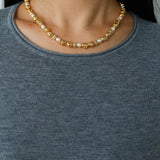Multi - Pearl Lava Gold Bead Necklace - floysun