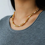 Multi - Pearl Lava Gold Bead Necklace - floysun