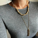 Multi - Pearl Lava Gold Bead Necklace - floysun