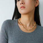 Multi - Pearl Lava Gold Bead Necklace - floysun