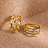 Multi-Row Cubic Zirconia Ribbon Statement Ring - floysun