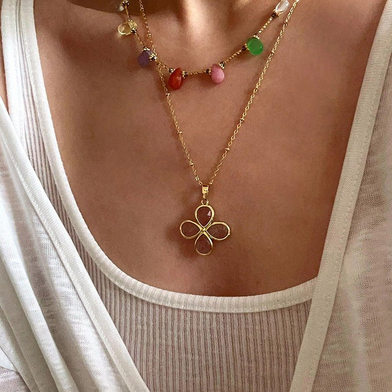 Multi - Stone Beaded Necklace - floysun