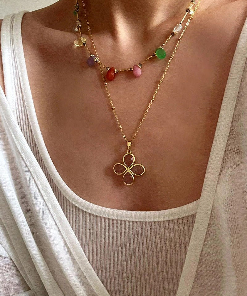 Multi - Stone Beaded Necklace - floysun