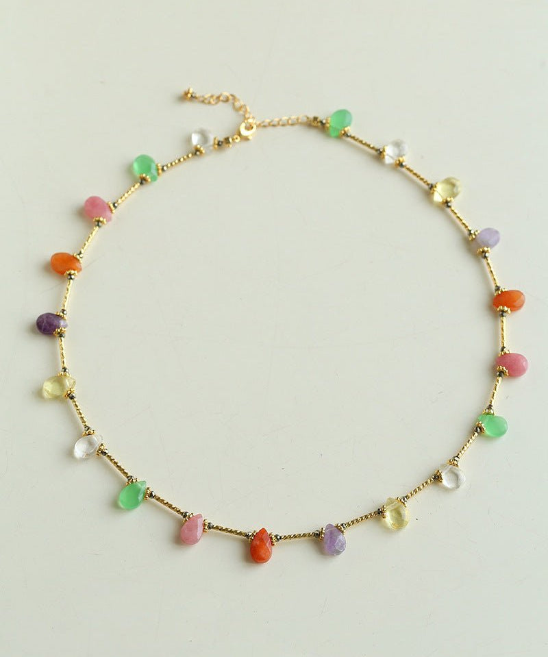 Multi - Stone Beaded Necklace - floysun