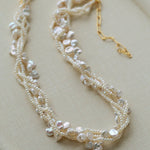 Multi - Strand Baroque Freshwater Pearl Choker Necklace - floysun