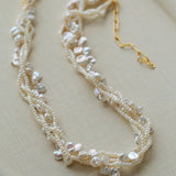 Multi - Strand Baroque Freshwater Pearl Choker Necklace - floysun