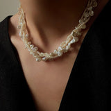 Multi - Strand Baroque Freshwater Pearl Choker Necklace - floysun