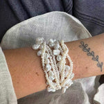 Multi - Strand Baroque Freshwater Pearl Choker Necklace - floysun