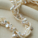 Multi - Strand Baroque Freshwater Pearl Choker Necklace - floysun