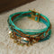 Multi-Strand Boho Woven Cord Natural Stone Coin Bracelet - floysun