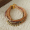 Multi-Strand Boho Woven Cord Natural Stone Coin Bracelet - floysun
