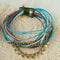 Multi-Strand Boho Woven Cord Natural Stone Coin Bracelet - floysun