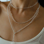 Multi-Way Clear Crystal Lariat Long Necklace - floysun