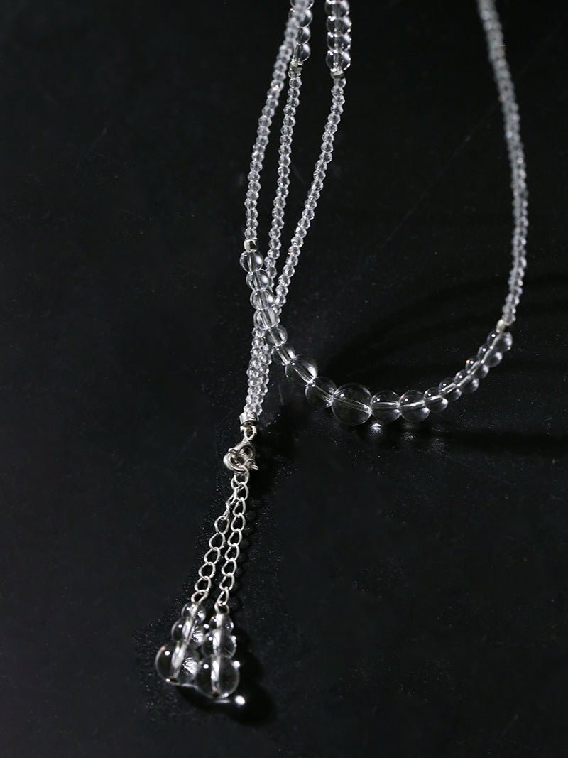 Multi-Way Clear Crystal Lariat Long Necklace - floysun