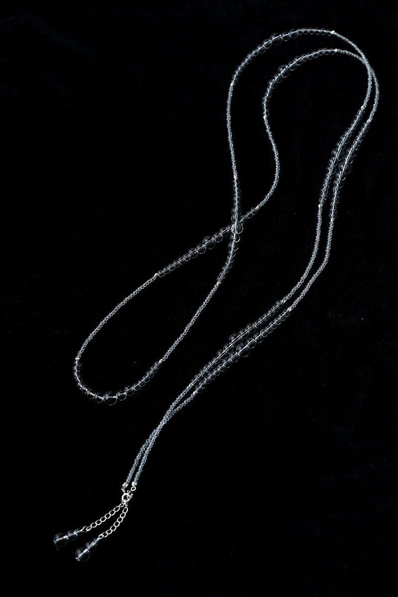 Multi-Way Clear Crystal Lariat Long Necklace - floysun
