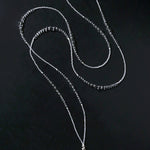 Multi-Way Clear Crystal Lariat Long Necklace - floysun