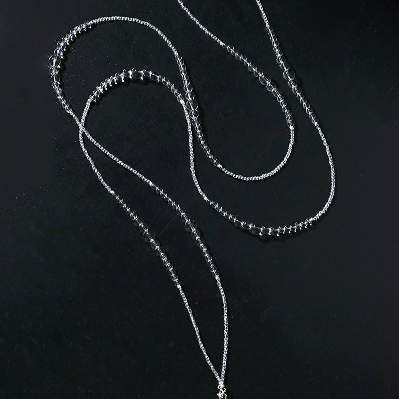 Multi-Way Clear Crystal Lariat Long Necklace - floysun