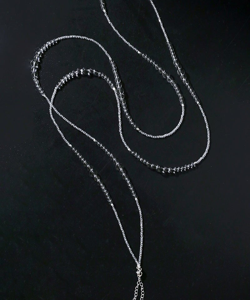 Multi-Way Clear Crystal Lariat Long Necklace - floysun