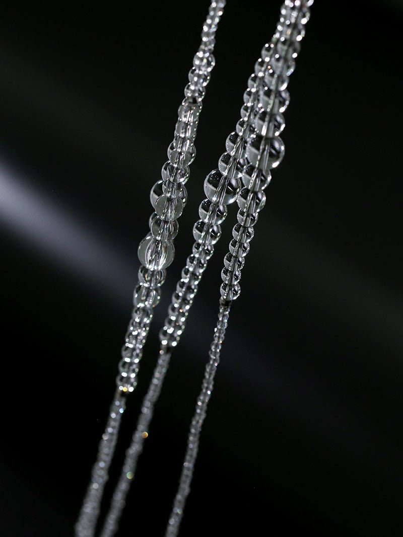 Multi-Way Clear Crystal Lariat Long Necklace - floysun