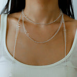 Multi-Way Clear Crystal Lariat Long Necklace - floysun