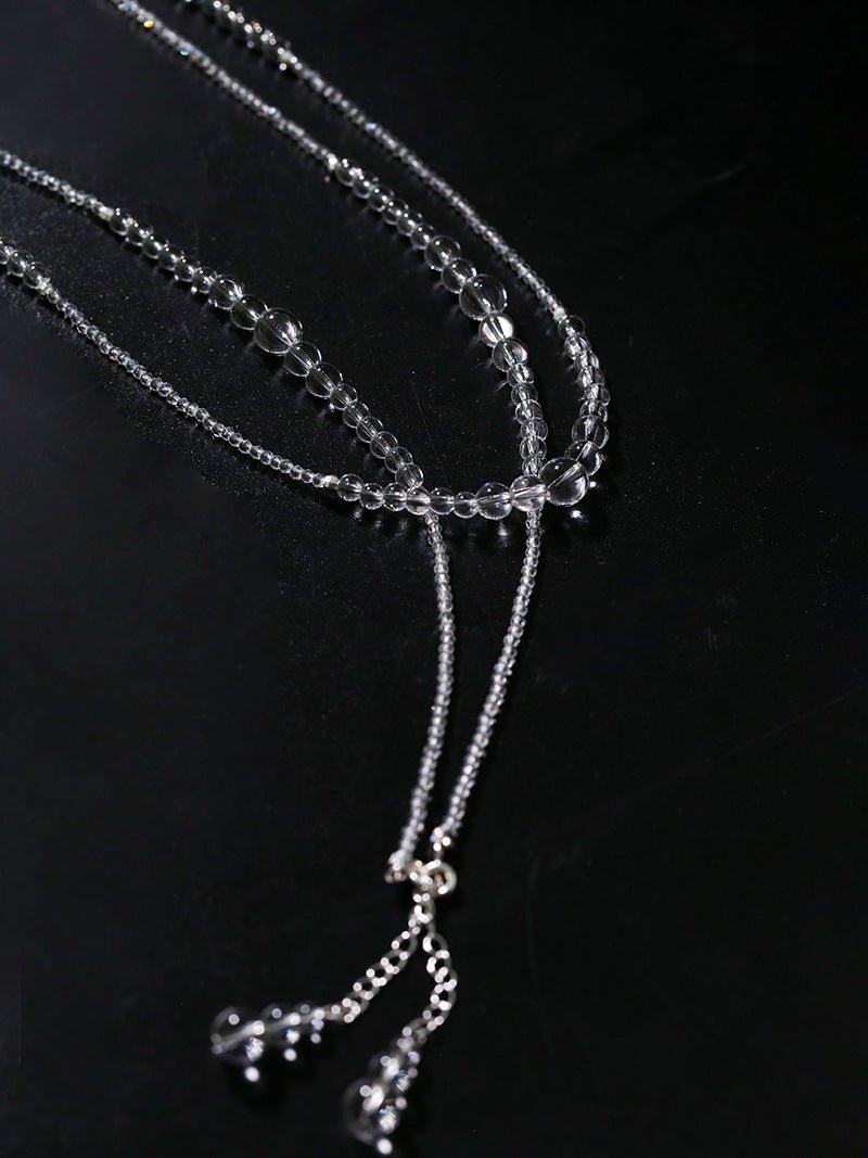 Multi-Way Clear Crystal Lariat Long Necklace - floysun