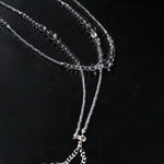 Multi-Way Clear Crystal Lariat Long Necklace - floysun
