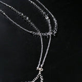Multi-Way Clear Crystal Lariat Long Necklace - floysun