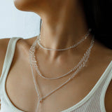 Multi-Way Clear Crystal Lariat Long Necklace - floysun