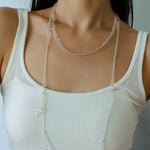 Multi-Way Clear Crystal Lariat Long Necklace - floysun