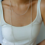 Multi-Way Clear Crystal Lariat Long Necklace - floysun