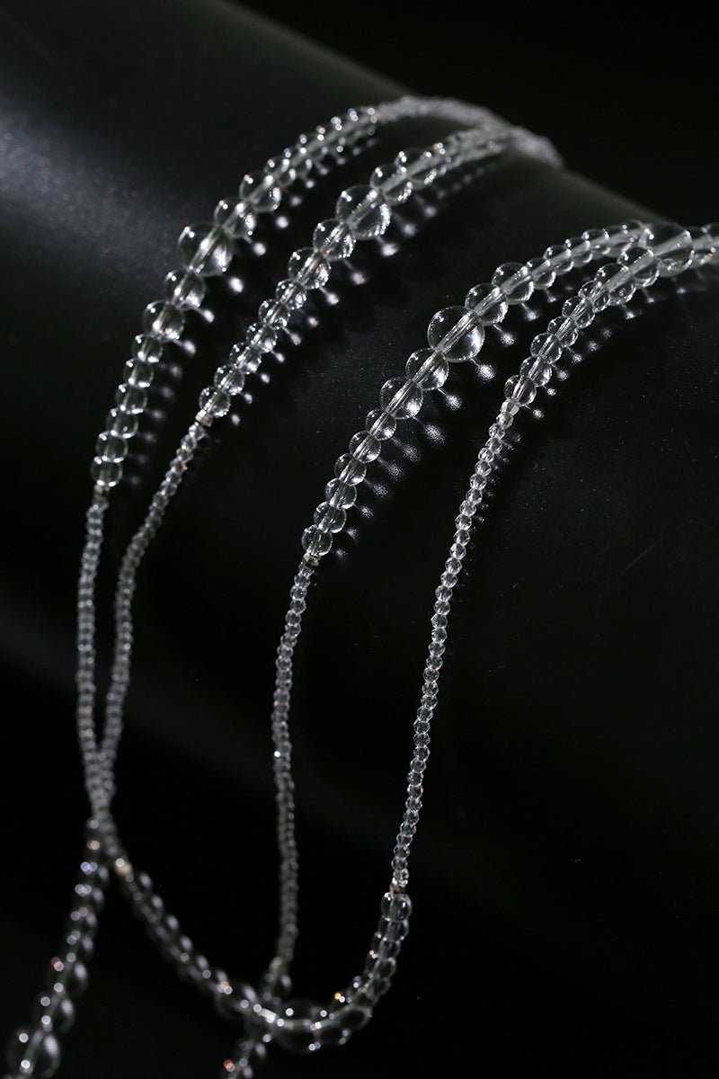 Multi-Way Clear Crystal Lariat Long Necklace - floysun