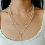 Multi-Way Clear Crystal Lariat Long Necklace - floysun