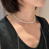 Multi-Wear Hollow Lace Adjustable Pull-Tie Choker Necklace - floysun